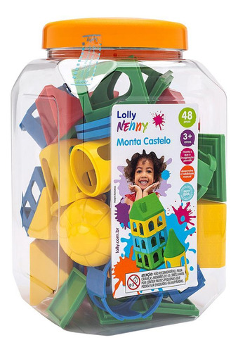 Brinquedo Blocos De Montar Educativo 48 Peças - Lolly