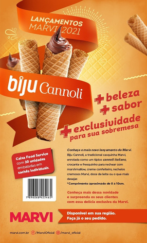 Imagem 2 de 6 de Kit Casquinha Biju Cannoli Marvi 390g - 2cx 60un