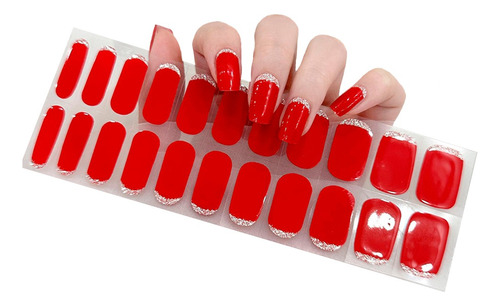 Uñas Semicuradas Uv Diseño Red Sexy Set