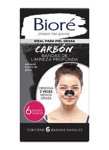 Biore Bandas Limpieza Profunda Carbón Natural 6un