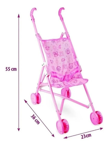 Imagem 5 de 5 de Mega Promoção ! Carrinho De Boneca Dobrável Menina Brinquedo