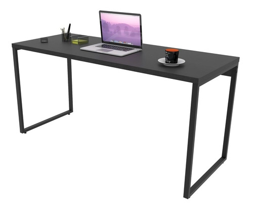 Mesa Escritório Office 150cm Estilo Industrial Prisma Preto