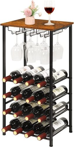 Ybing Wine Rack Freestanding Floor Wine Rack Table