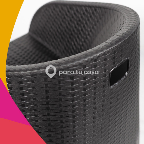 Juego Mesa Ratona + 2 Sillones Simil Ratan Jardin Quality Ct