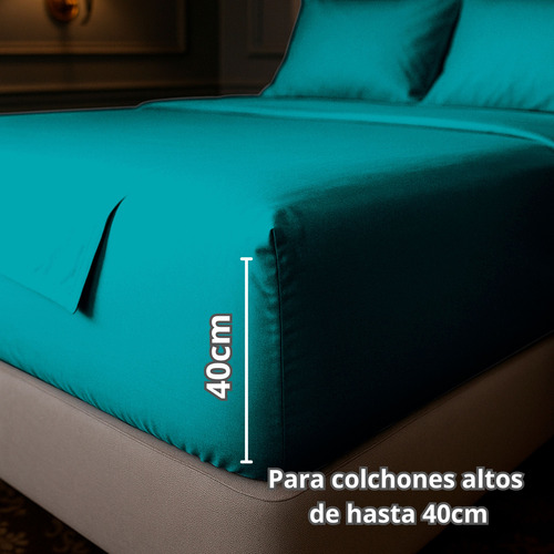 Juego Sábanas Matrimonial Algodón Percal Cajón Alto Frescas