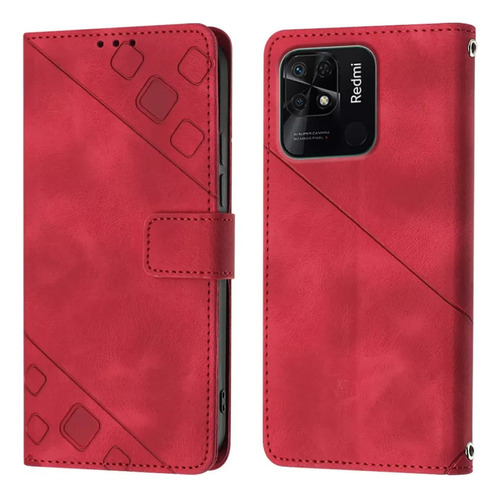 ( Funda Tipo Cartera Con Tapa En Relieve Para Xiaomi Redmi 10c
