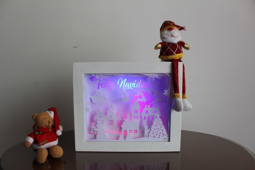 Caja De Luz Led 3d Corte De Papel Lámpara Decorativa Regalo