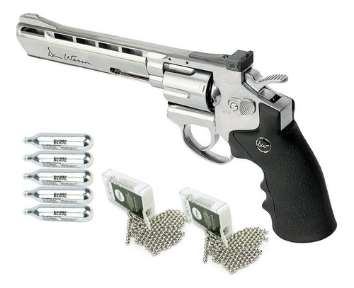 Revólver Pressão Dan Wesson 6  Full Metal 4,5+co2+esfera