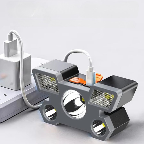 Linterna Frontal T5 Strong Light, 5 Led, Recargable Por Usb