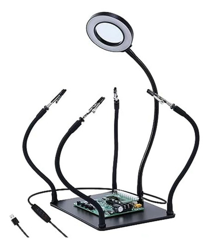 Soldadura, Con 3 Lupas Led, Soporte Para Pcb, 4 Flex Ar