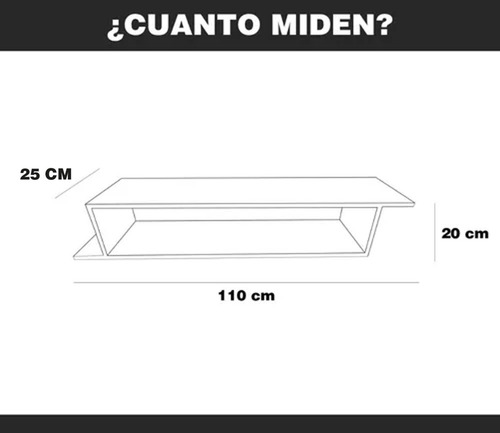 Repisa Mueble Flotante Modelo Z Para Equipos De Tv 100 X 25