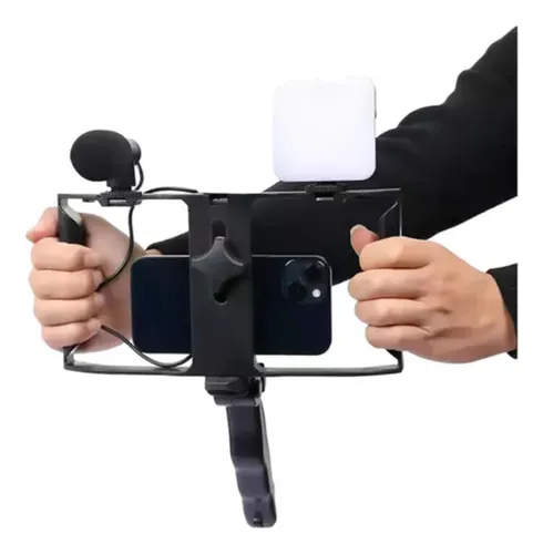 Kit Creacion Video Soporte Tripode Luces Y Microfono Semipro