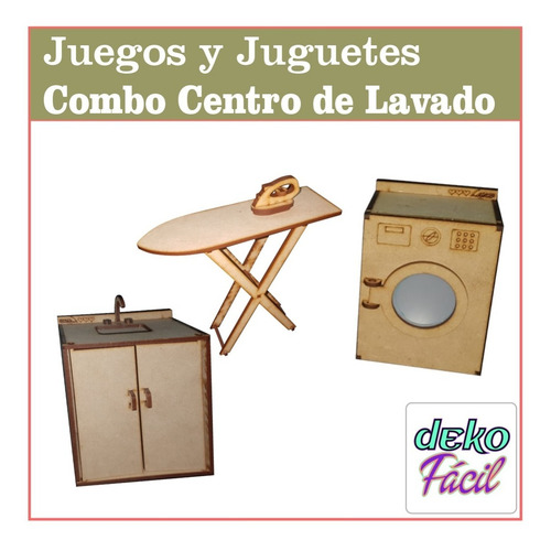Imagen 2 de 3 de Combo Centro De Lavado P/ Casa De Muñecas Articulada De 29
