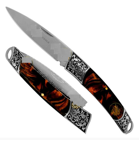 Cuchillo Táctico Navaja Militar Monte Cachas Concha Nacar Color Cafe Con Clip Muelle Uso Rudo Daga Stiletto Acero Inoxidable 420 Con Bandola Campismo Senderismo Supervivencia Hoja 85mm Cacha 105 Mm