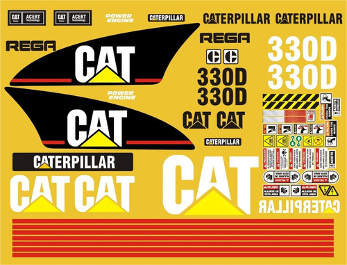 Calcomanías Para Excavadora 330d Opción 1