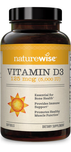 Naturewise Vitamina D3 5000 Iu En Aceite De Oliva 90 Cap