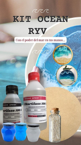 Resina Epoxi Combo Kit Completo Oceano Mar Playa