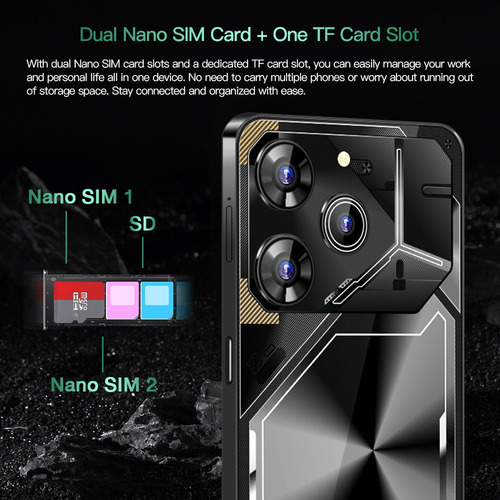 Smartphone Teléfonos Inteligentes 16 Gb+1024 Gb 7.3 Pulgadas 5g Android 14 Wifi Sim Bluetooth