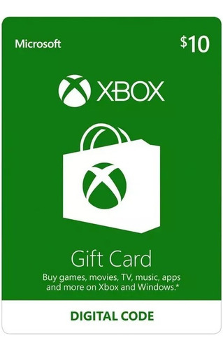 Tarjeta Xbox Live Microsoft Gift Card [ Código Digital ] $10
