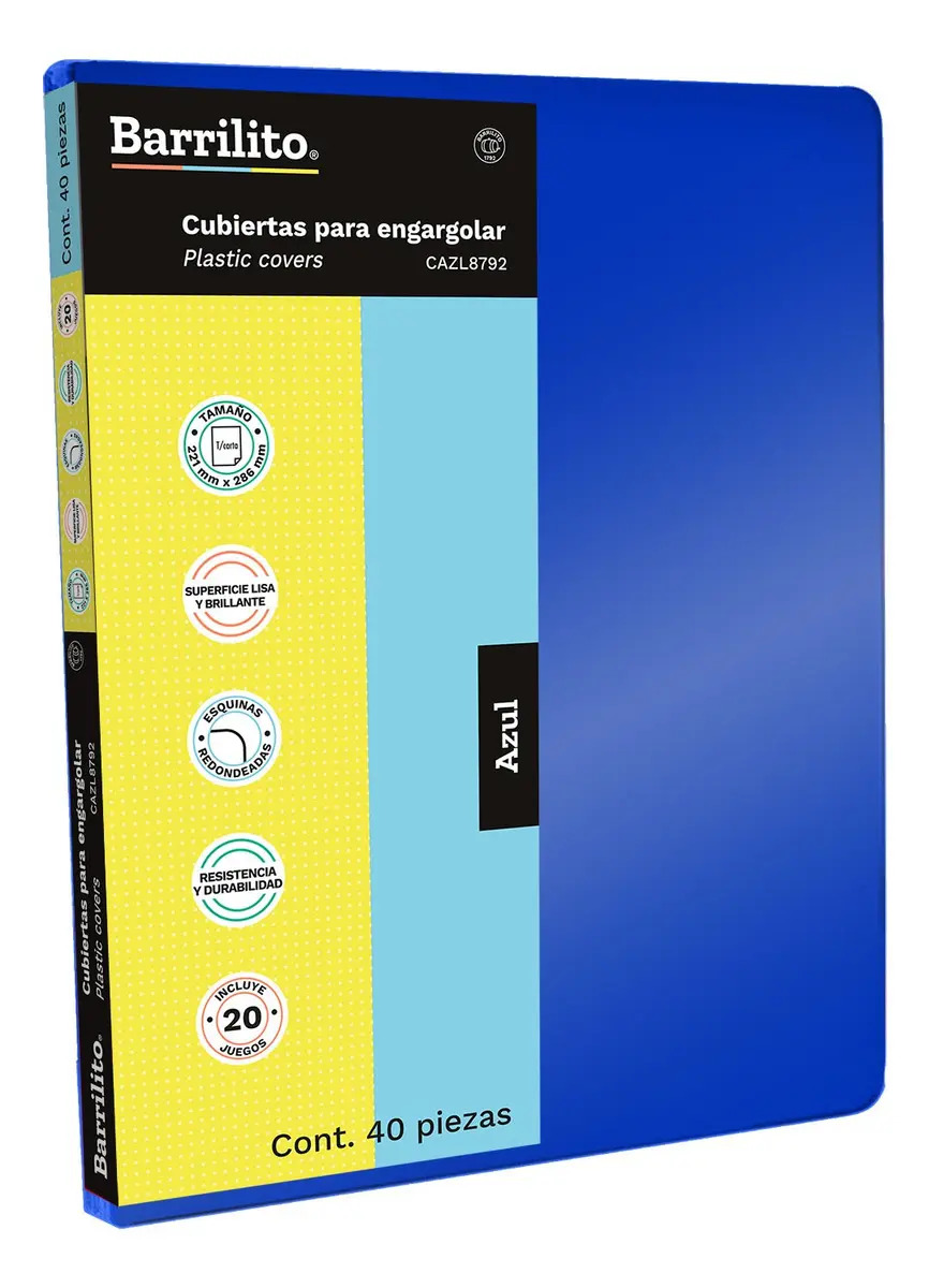 Cubierta P Engargolar Barrilito Tam Carta, Lisa -40 Piezas Color Azul
