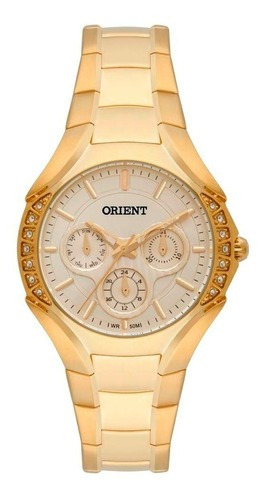 Relógio Orient Feminino Dourado Fgssm047 C1kx Cor do fundo Champanhe