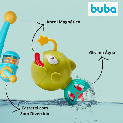 Brinquedo Pescaria De Banho Com Vara Anzol Peixes BebĂȘ +18m