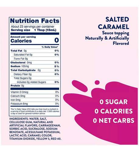 Skinny Mixes Syrup Zero Sugar Salted Caramel 355ml Importado