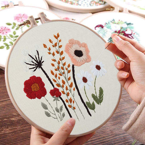 Kit De Bordado Para Principiantes 3 Patrones De Flores