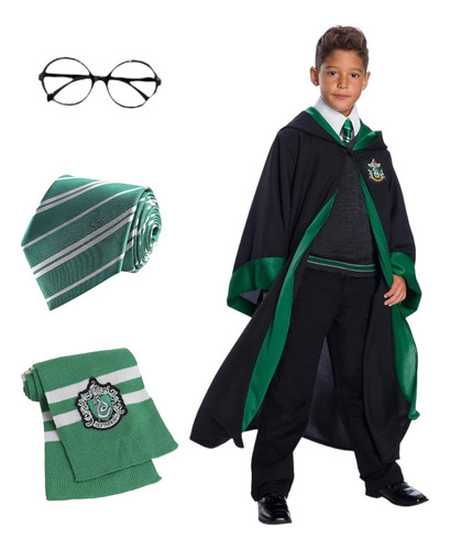 Disfraz Harry Potter Incluye Accesorios - Capa, Lentes, Bufanda Y Corbata