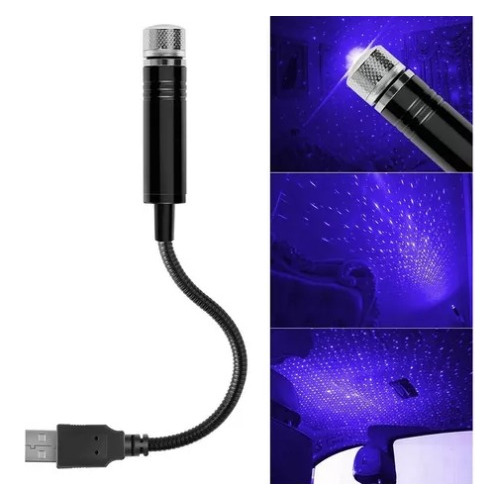 Luz Led Estrellas Violetas Interior De Auto Conexión Usb