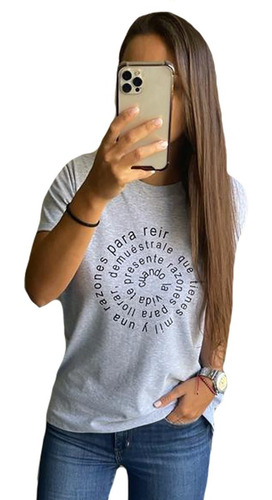 Imagen 5 de 10 de Remera Estampada Lisa Manga Corta Mujer A88