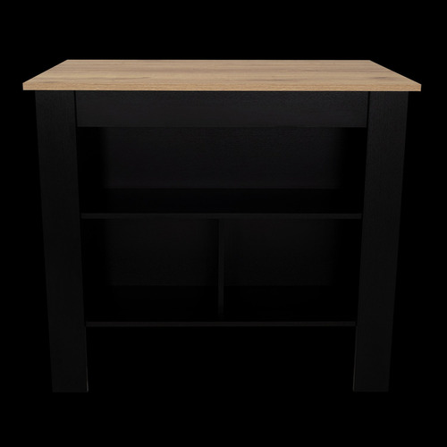 Isla De Cocina 103x70x90 Cm Fm-009n Negro Y Café Claro Color negro-café claro