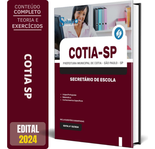 Apostila Prefeitura De Cotia Sp 2024 - Secretário De Escola
