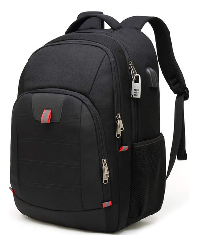 Mochila De Viaje Para Ordenador Portátil C/ Candado -negro