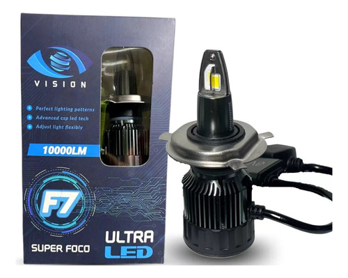Par Lâmpadas Ultra Led F7 10000l Super Foco Vision 9005/9006