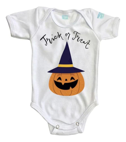 Pañalero Trick Or Treat Halloween Body Bebe Manga Corta