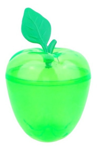 Manzana Dulcero Plastico Cristal Contenedor 15cm 12pz Verde