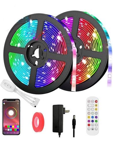 Tira De Luces Led Bluetooth Inteligente De 40 Pies - Rgb Con