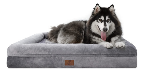 Yiruka Camas Para Perros Extra Grandes, Cama Ortopédica Pa. Color Gris