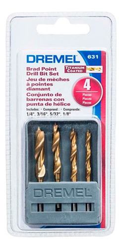 Kit 4 Brocas Dremel Con Punta De Hélice Multimaterial