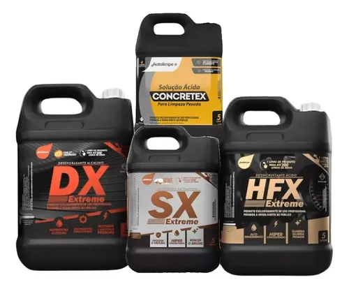 Hfx + Dx Extreme + Sx Acidpro Concretex 5 Litros Autolimpe