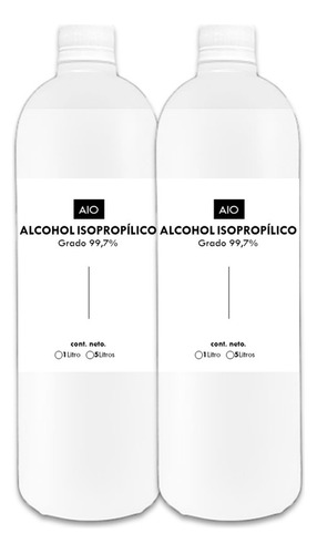 Kit X2 Alcohol Isopropílico 99,7% De 1 Litro.