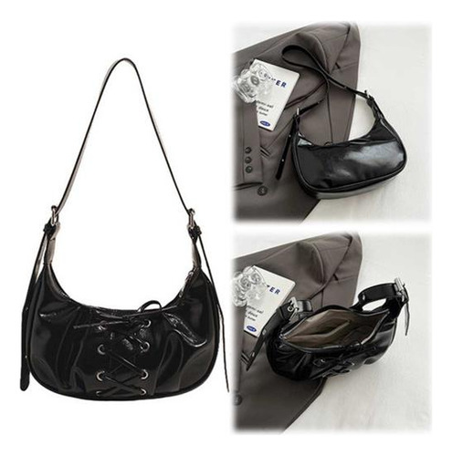 Bolso Hombro En Forma Media Luna Para Mujer, Bolso