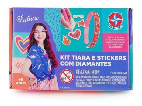 Brinquedo Luluca Kit Tiara E Stickers Com Diamantes Estrela