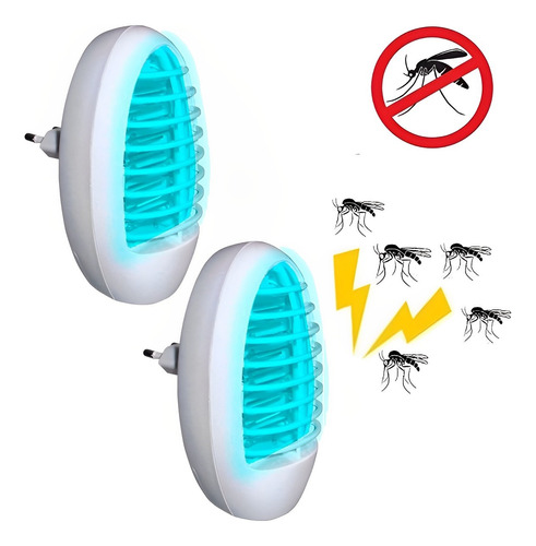 Kit 2 Mata Insetos Voadores E Mosquito Luminária Led Bivolt