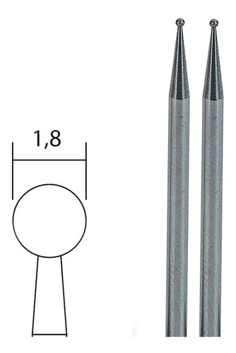 Ponteira Diamantada 1,8mm 2 Peças - Proxxon - 28222