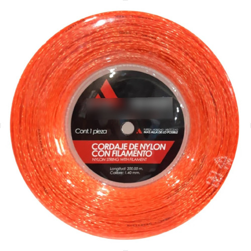 Rollo Cuerda Masterpro Nylon Con Filamento 15 200m  Naranja