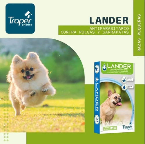 Antiparasitario Pipeta Lander De Traper Pharma 4 A 10 Kilos