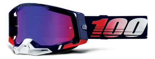 Óculos 100% Racecraft 2 Republic Motocross Enduro Cor da armação Azul Cor da lente Espelhada Blue