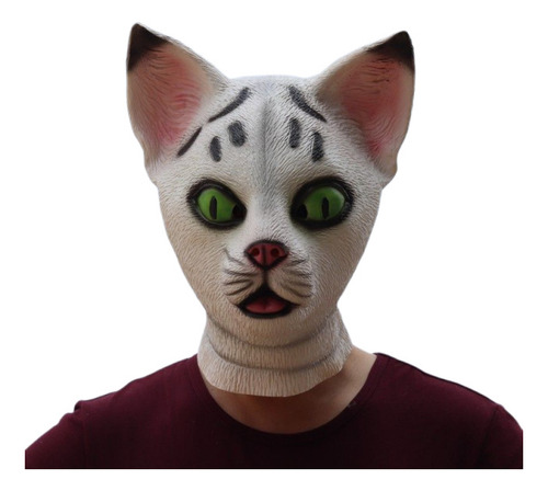 Máscara De Cabeza De Gato De Halloween, Divertida Y Linda Má